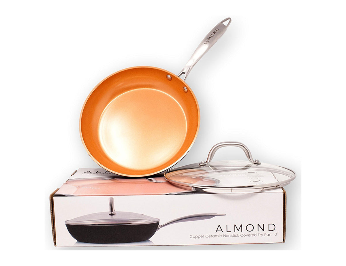 Cook + Create Nonstick Cookware Sets 10-Piece / Almond