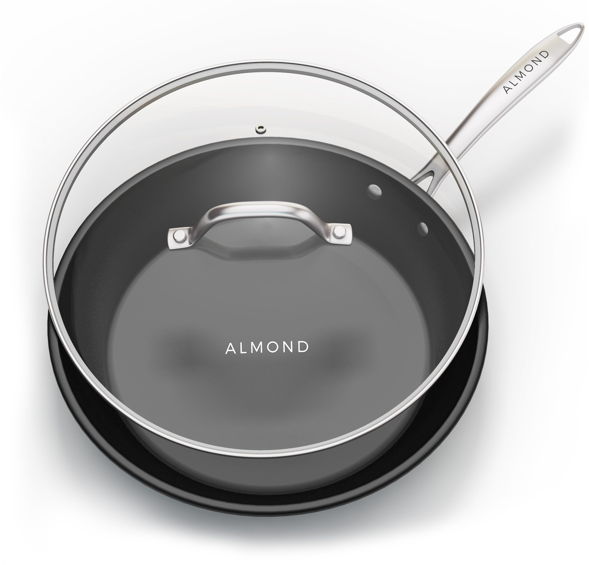 12 Inch Nonstick Frying Pan with Glass Lid – almondhome